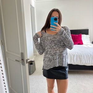 Abercrombie Gray and White Sweater